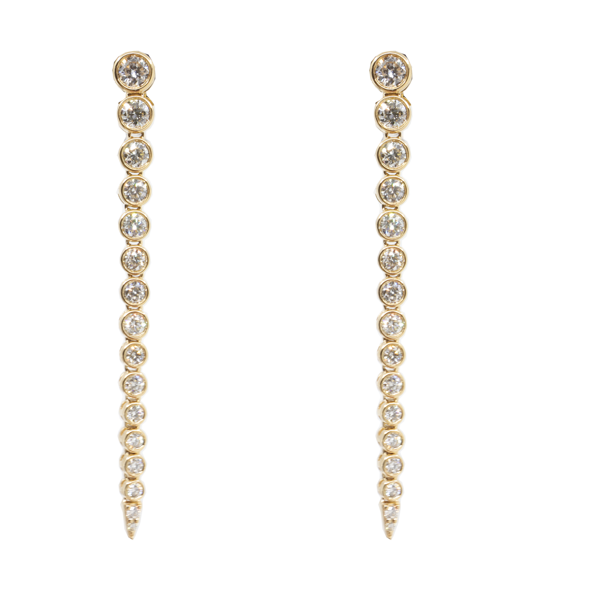 Diamond linear online drop earrings