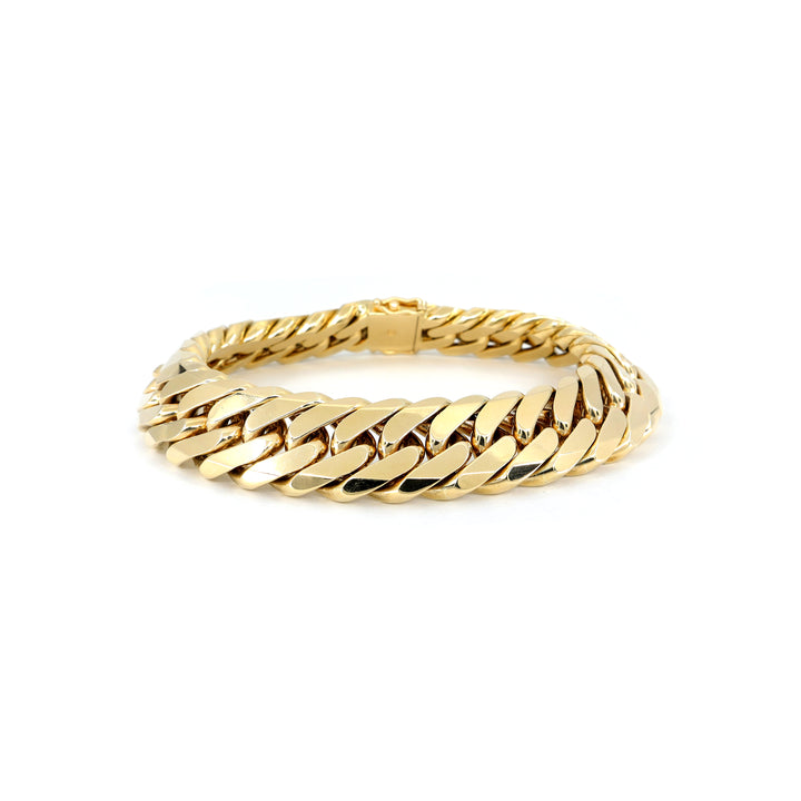 9K Yellow Gold Solid Double Link Cuban Bracelet 20730901