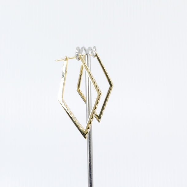 18K Yellow Gold Tdw. 1.70ct Diamond Earrings | Gold Hoop Earrings Melbourne | Gold Earrings Australia | H&H Jewellery 