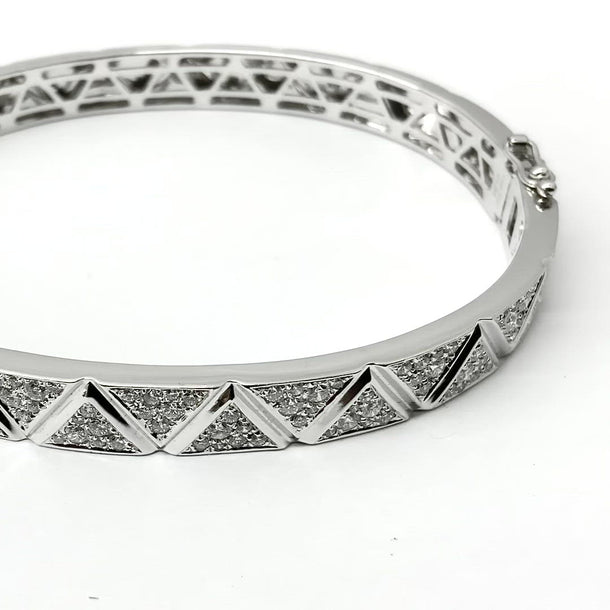 18K White Gold Tdw. 1.56ct Diamond Bangle | Diamond Tennis Bracelet Melbourne | Diamond Tennis Bracelet Australia | H&H Jewellery