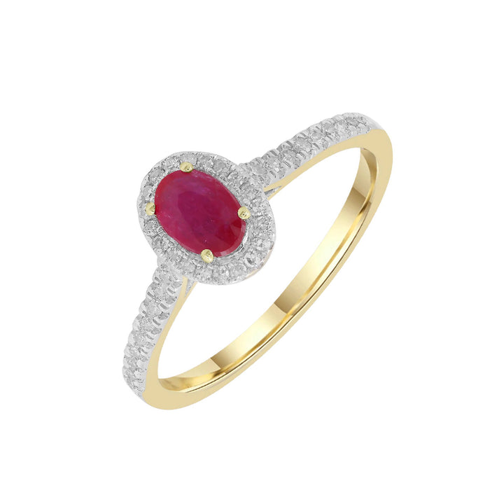 9k Yellow Gold diamond jade ruby high quality ring