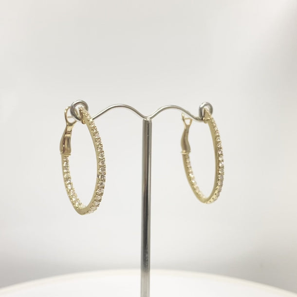 18K Yellow Gold Tdw. 1.12ct Diamond Earrings | Gold Hoop Earrings Melbourne | Gold Hoop Earrings Australia | H&H Jewellery 
