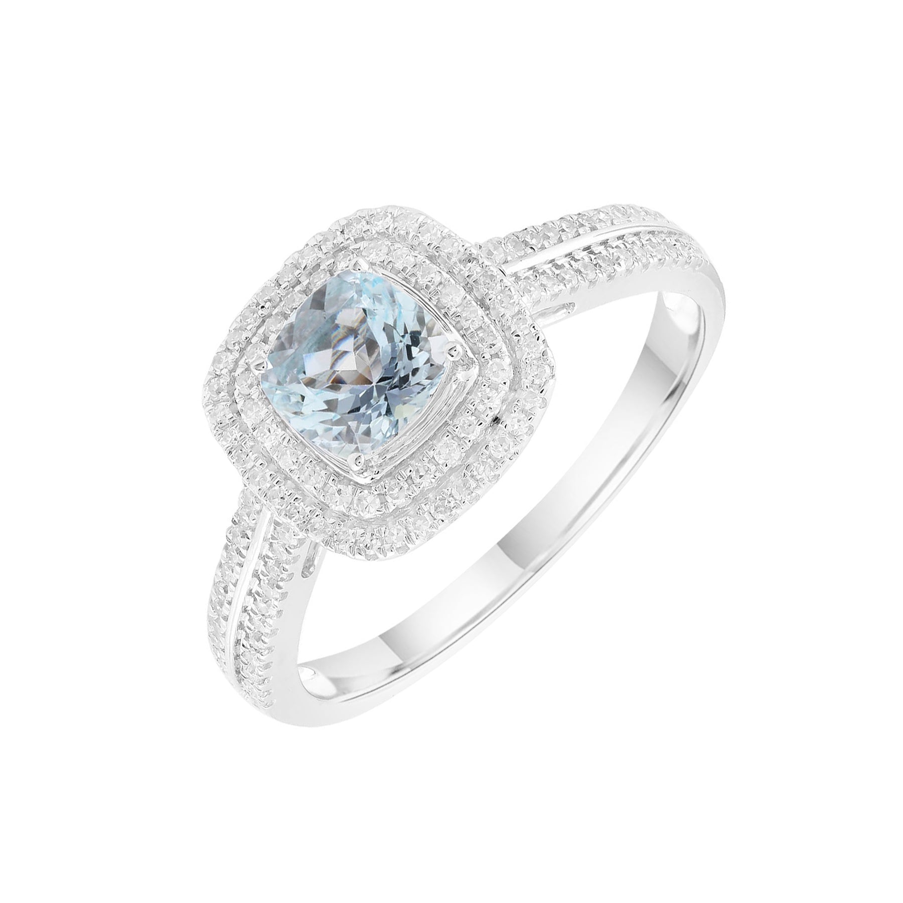 Diamond and aquamarine ring online